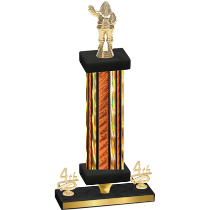 Premium Single Orange Glacier Fourth Place Holiday Trophy