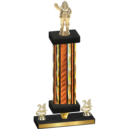 Premium Single Orange Glacier Year Holiday Trophy