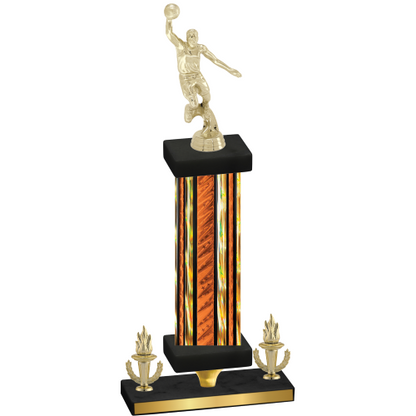 Premium Single Orange Glacier Victory Basketball Trophy