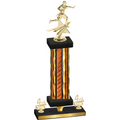 Premium Single Orange Glacier Fourth Place Flag Football Trophy