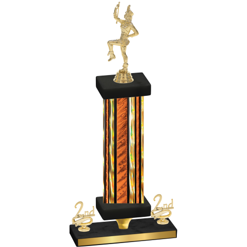 Premium Single Orange Glacier Second Place Majorette Trophy
