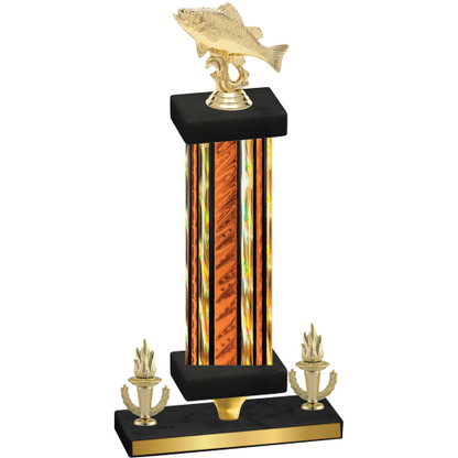 Premium Single Orange Glacier Victory Fishing Trophy