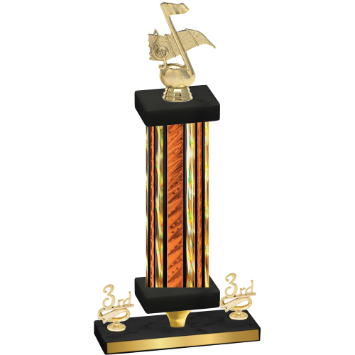 Premium Single Orange Glacier Third Place Music Trophy