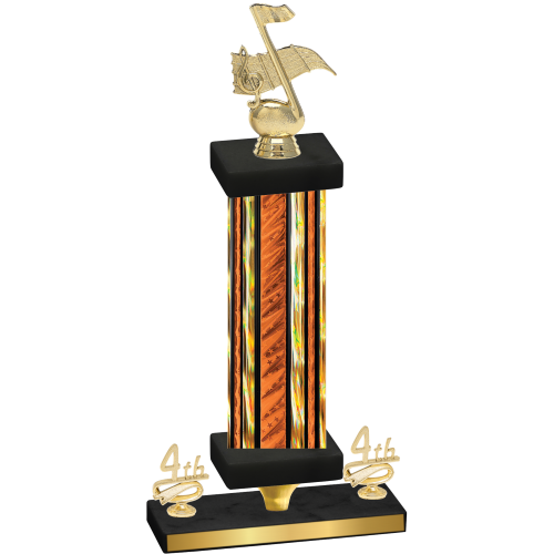 Premium Single Orange Glacier Fourth Place Music Trophy