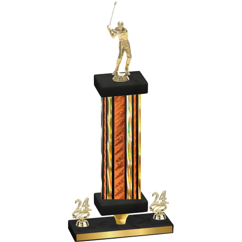 Premium Single Orange Glacier Year Golf Trophy