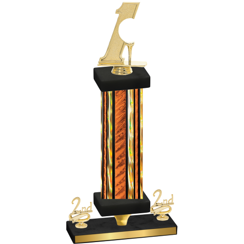 Premium Single Orange Glacier Second Place Golf Trophy