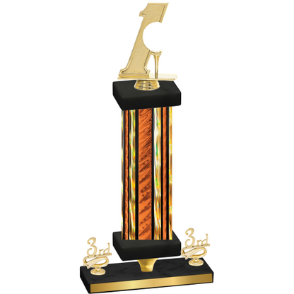 Premium Single Orange Glacier Third Place Golf Trophy