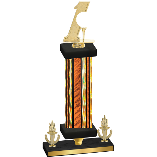 Premium Single Orange Glacier Victory Golf Trophy