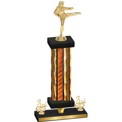 Premium Single Orange Glacier Third Place Karate Trophy