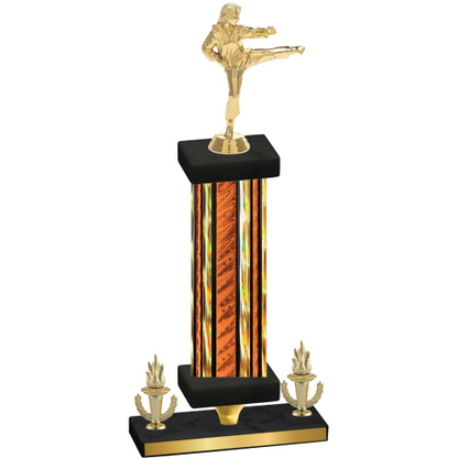 Premium Single Orange Glacier Victory Karate Trophy