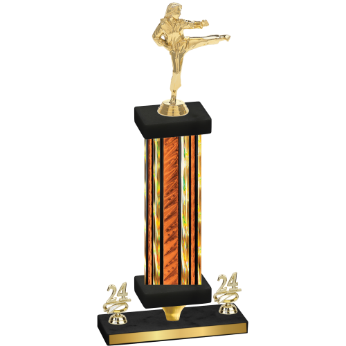 Premium Single Orange Glacier Year Karate Trophy