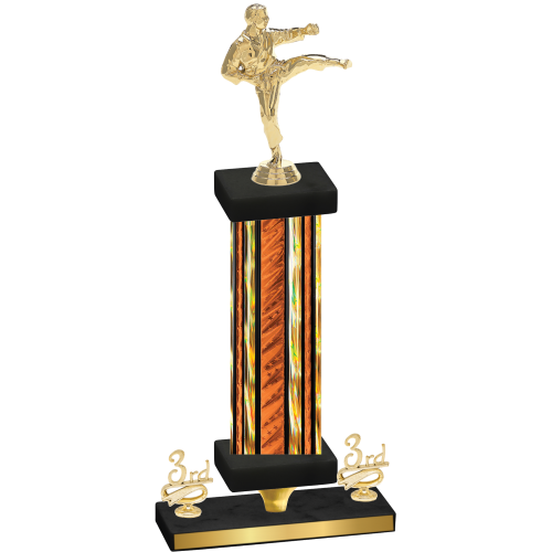 Premium Single Orange Glacier Third Place Karate Trophy