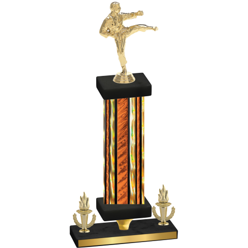 Premium Single Orange Glacier Victory Karate Trophy