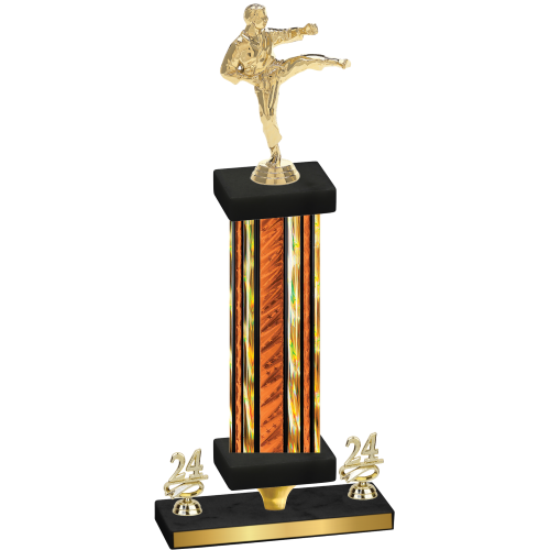 Premium Single Orange Glacier Year Karate Trophy