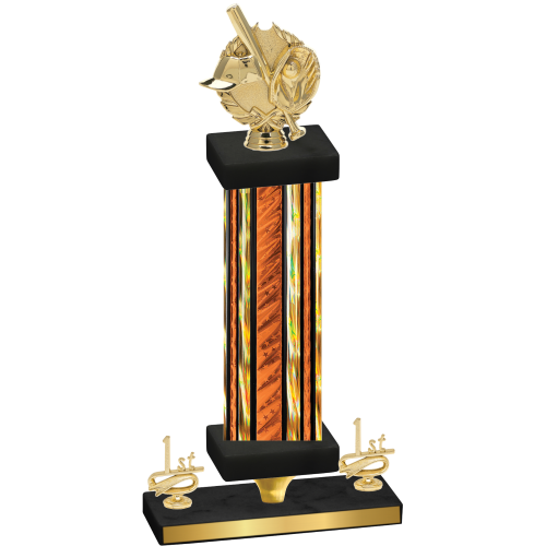 Premium Single Orange Glacier First Place Baseball Trophy