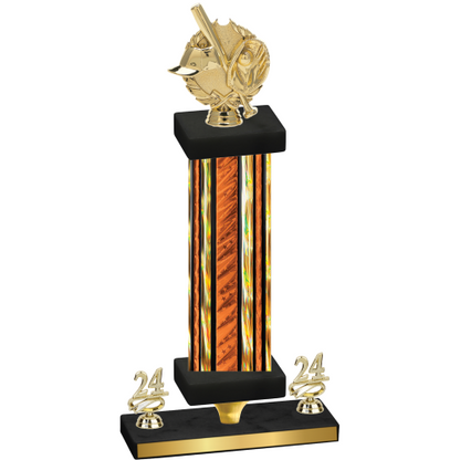 Premium Single Orange Glacier Year Baseball Trophy