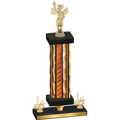 Premium Single Orange Glacier First Place Academics Trophy