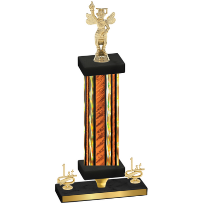 Premium Single Orange Glacier First Place Academics Trophy