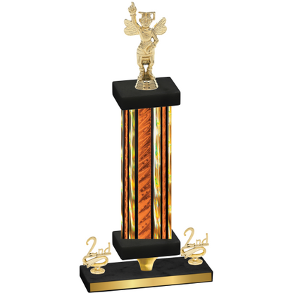 Premium Single Orange Glacier Second Place Academics Trophy