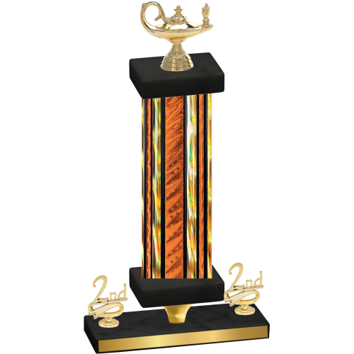 Premium Single Orange Glacier Second Place Academics Trophy
