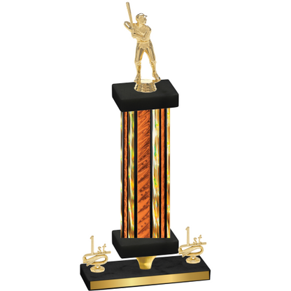 Premium Single Orange Glacier First Place Baseball Trophy