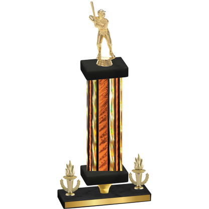 Premium Single Orange Glacier Victory Baseball Trophy