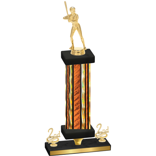 Premium Single Orange Glacier Second Place Softball Trophy