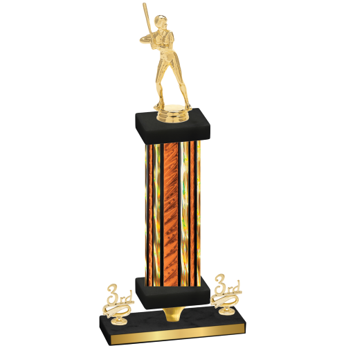 Premium Single Orange Glacier Third Place Softball Trophy