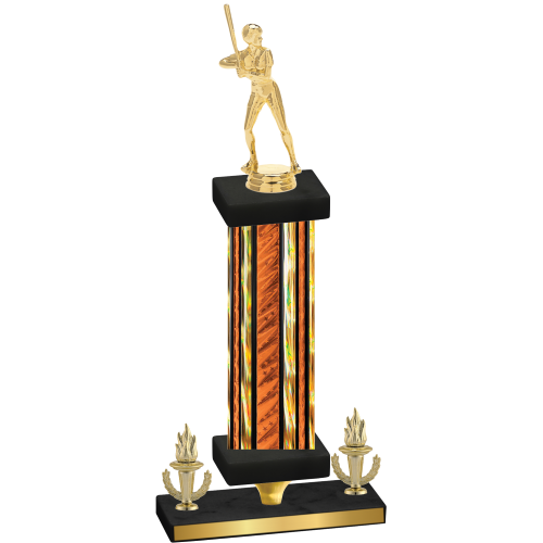 Premium Single Orange Glacier Victory Softball Trophy