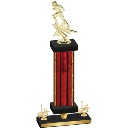 Premium Single Red Glacier First Place Football Trophy