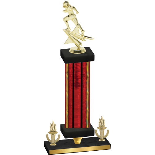 Premium Single Red Glacier Victory Football Trophy