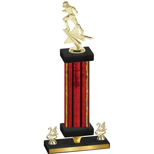 Premium Single Red Glacier Year Football Trophy