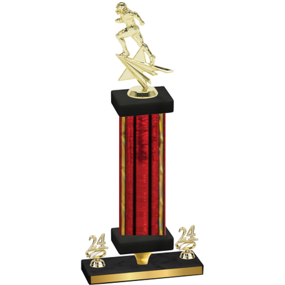 Premium Single Red Glacier Year Football Trophy