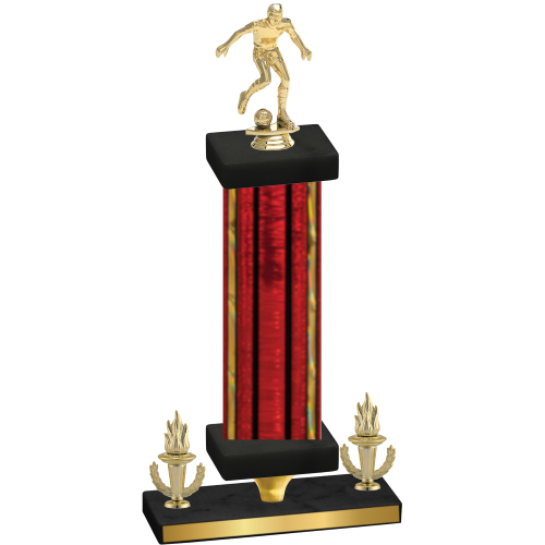 Premium Single Red Glacier Victory Soccer Trophy