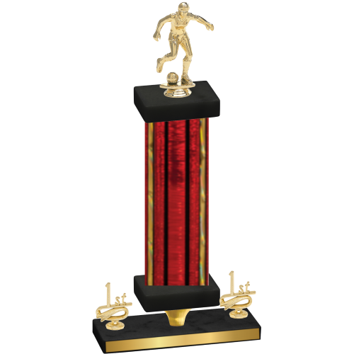 Premium Single Red Glacier First Place Soccer Trophy