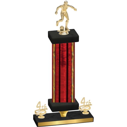 Premium Single Red Glacier Fourth Place Soccer Trophy