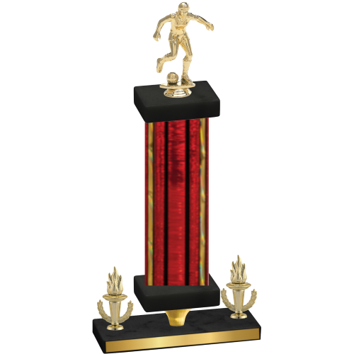 Premium Single Red Glacier Victory Soccer Trophy