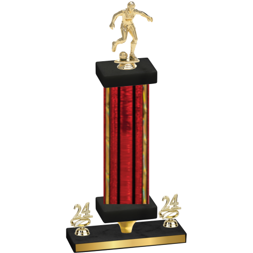 Premium Single Red Glacier Year Soccer Trophy