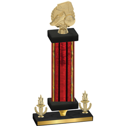 Premium Single Red Glacier Victory Soccer Trophy