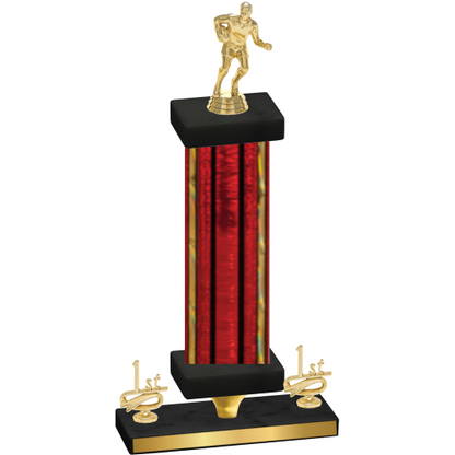 Premium Single Red Glacier First Place Rugby Trophy