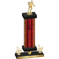 Premium Single Red Glacier Third Place Rugby Trophy