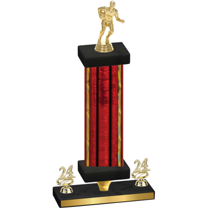 Premium Single Red Glacier Year Rugby Trophy