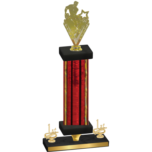 Premium Single Red Glacier First Place Rugby Trophy