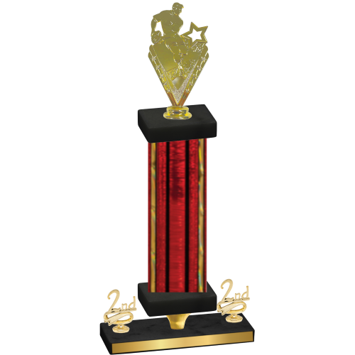 Premium Single Red Glacier Second Place Rugby Trophy