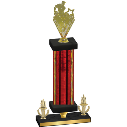 Premium Single Red Glacier Victory Rugby Trophy