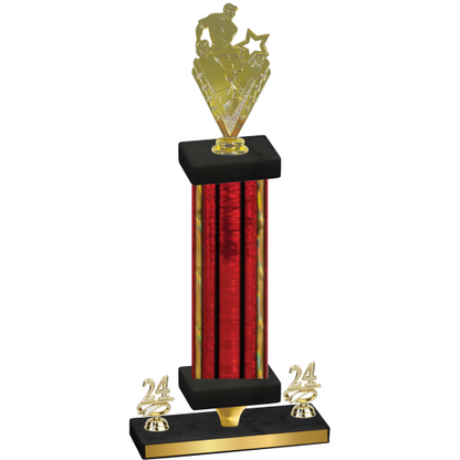 Premium Single Red Glacier Year Rugby Trophy