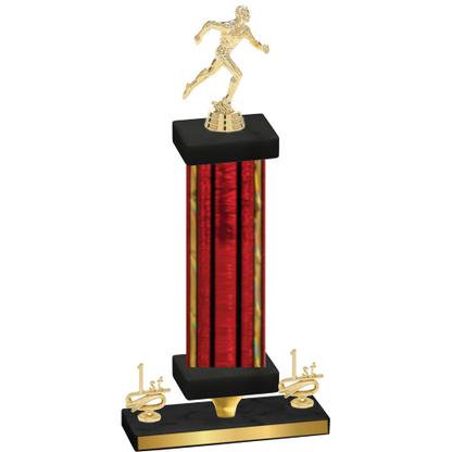 Premium Single Red Glacier First Place Running Trophy