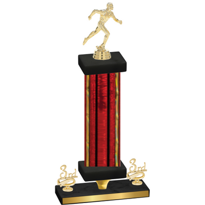 Premium Single Red Glacier Third Place Running Trophy