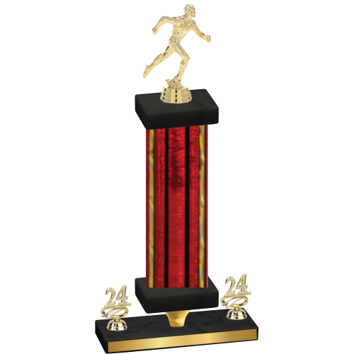 Premium Single Red Glacier Year Running Trophy