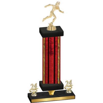 Premium Single Red Glacier Year Running Trophy